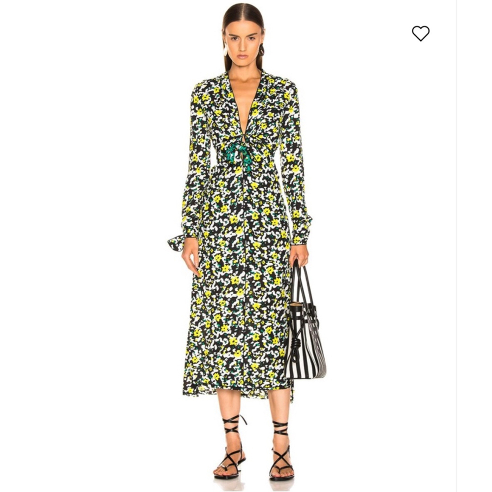 Proenza Schouler Floral Wildflower Georgette Midi Dress